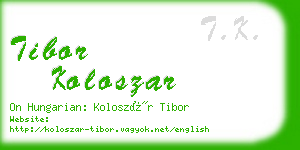 tibor koloszar business card